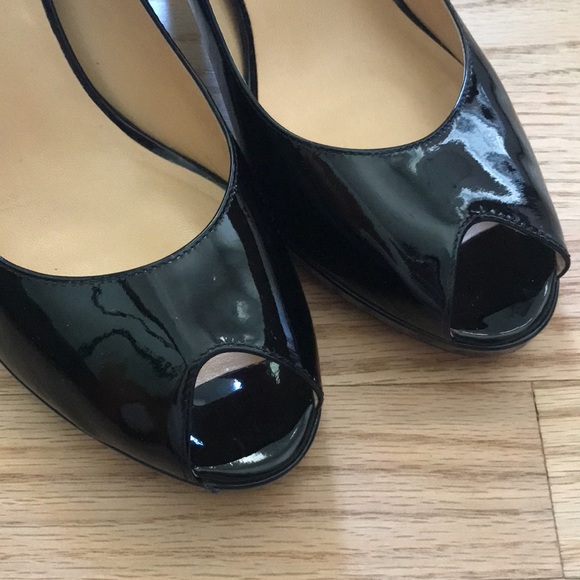 Cole Haan Nike Air Peep Toe Black Patent Pumps Size 10 - Picture 3 of 12